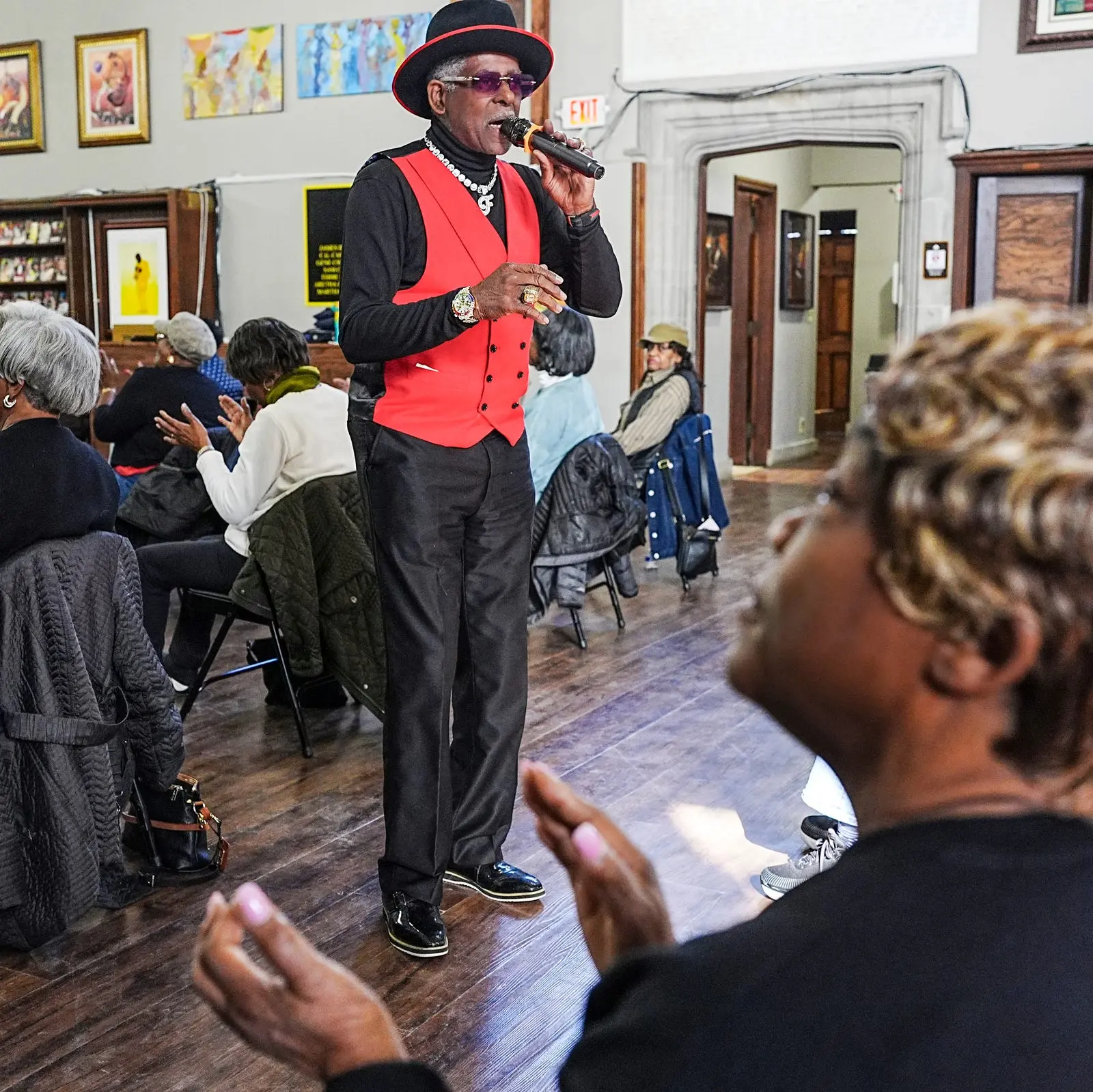 Fast Freddy Anderson performing with a microphone — cover image for the Detroit Free Press feature.