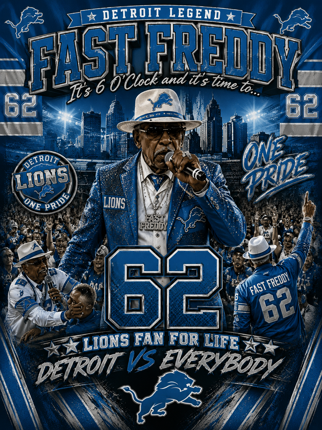 Lions Fan For Life #62 Tee