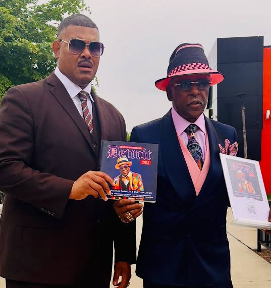 Fast Freddy Anderson presented with a copy of the Detroit Style book.