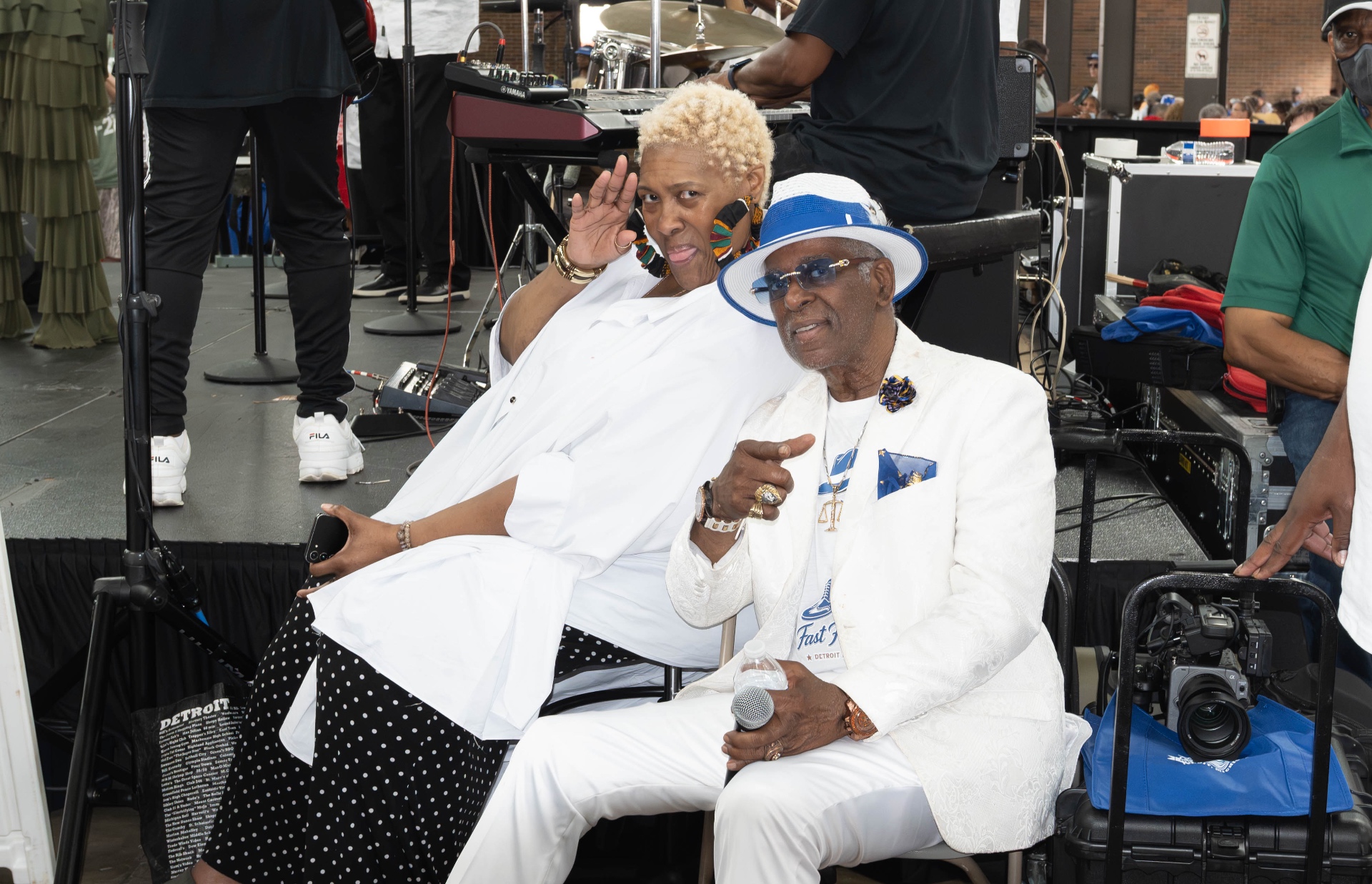 With Detroit comedian, actor, media host and entertainer Coco at a Fast Freddy Experience stage event.